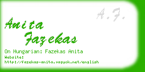 anita fazekas business card